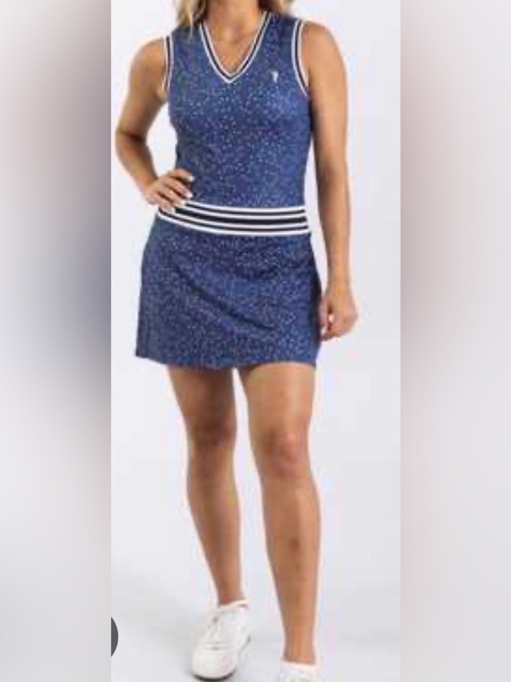 William Murray Golf Blue Sleeveless V-Neck Golf Dress Size Large NWT